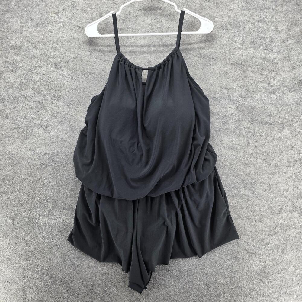 Aqua Green Swim Dress Womens 20W Black Swim Shorts Blouson Tank Top NWT